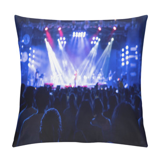 Personality  Silhouettes Of Crowd, Group Of People, Cheering In Live Music Co Pillow Covers