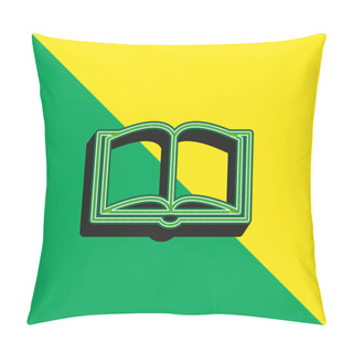 Personality  Book Opened Outline From Top View Green And Yellow Modern 3d Vector Icon Logo Pillow Covers