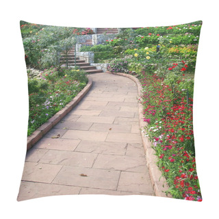 Personality  Stone Walkway In Flower Garden Pillow Covers
