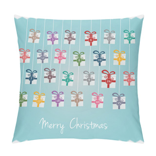 Personality  Gift Boxes Hang On Twine Advent Calendar Pillow Covers