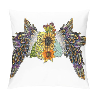 Personality  Rose And Flowers With Leaves Wings Girl Fashion  Pillow Covers
