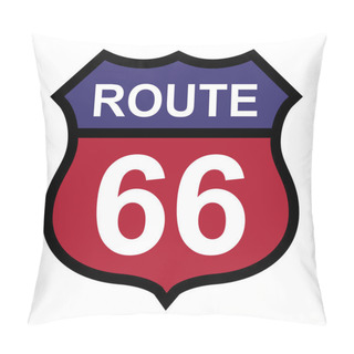 Personality  Route 66 Classic Icon, Travel Usa History Highway, America Road Trip Vector Background . Pillow Covers