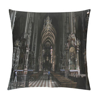 Personality  Stephansdom - Gothic Cathedral Interior. Rich Decorations Of Vienna Landmark. Pillow Covers