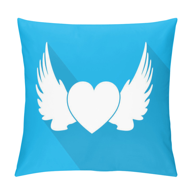 Personality  Heart with wings. Vector illustration. pillow covers