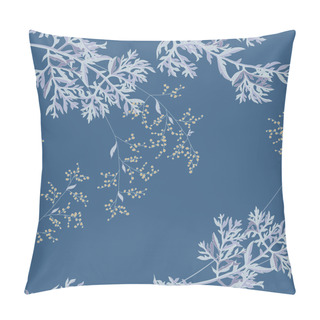 Personality  Background With Field Wormwood Plant And Flowers Sagebrush Pillow Covers