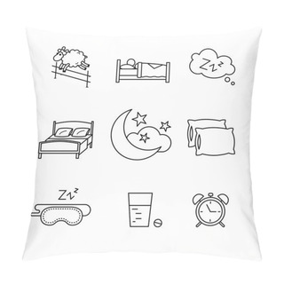 Personality  Sleeping Art Icons Set. Pillow Covers