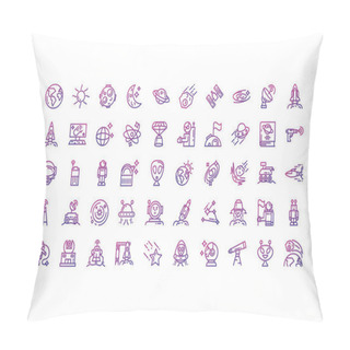 Personality  Isolated Space Icon Set Vector Design Pillow Covers