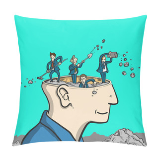 Personality  Brain Cleaning  Conceptual Illustration  Pillow Covers