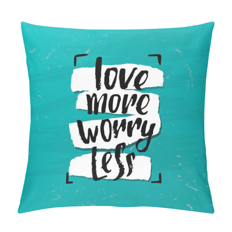 Personality  vector trendy lettering poster. Hand drawn calligraphy.   concept handwritten motivation love more worry less pillow covers