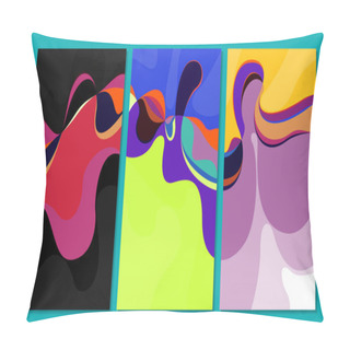 Personality  Vector Colorful Abstract Fluid And Liquid Background Modern Minimalist For Summer Design Pillow Covers