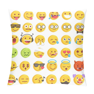 Personality  Rough Hand Drawn Big Emoji Set 2 Pillow Covers