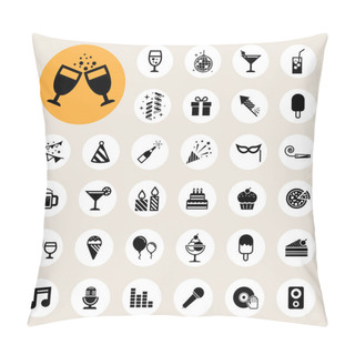 Personality  Party And Celebration Icon Set. Pillow Covers
