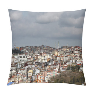 Personality  Istanbul, Turkey - February 12, 2020: Beyoglu District In The European Part Of The City. Pillow Covers