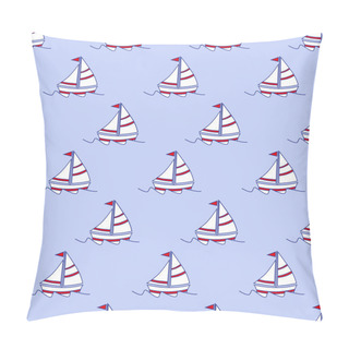 Personality  Cute Seamless Pattern With Color Paper Boats. Vector Illustration Pillow Covers