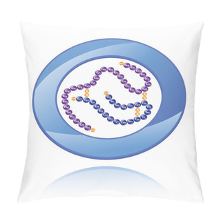 Personality  Human Insulin Molecule Inside A Blue Circle Pillow Covers