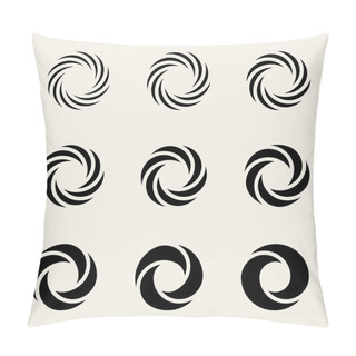 Personality  Nine Vector Twisting Circes Logo Design Elements Pillow Covers