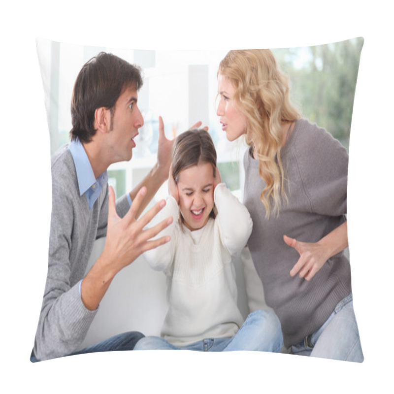 Personality  Couple Fighting In Front Of Child Pillow Covers