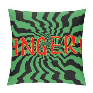 Personality  Anger Red Wording On Striped Sun Black-green Background Pillow Covers