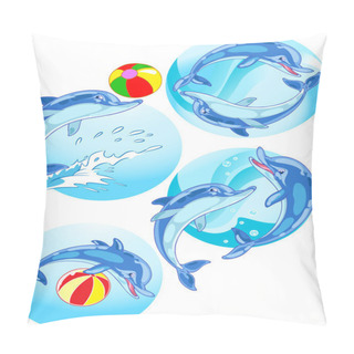 Personality  Dolphins Play Ball Pillow Covers