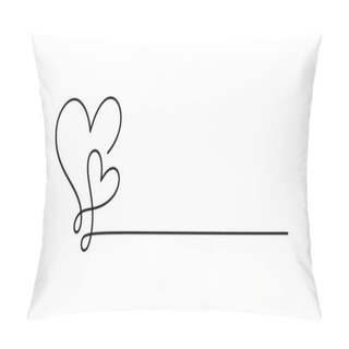 Personality  Love Icon Vector Doodle Two Hearts And Line For Text. Hand Drawn Valentine Day Logo. Decor For Greeting Card, Wedding, Tag, Photo Overlay, Tshirt Print, Flyer, Poster Design. Pillow Covers