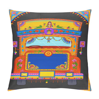Personality  Colorful Welcome Banner In Truck Art Kitsch Style Of India Pillow Covers
