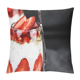 Personality  Chia Strawberry Parfait Macro Pillow Covers