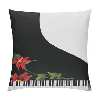 Personality  Greeting Card With Piano And Flower Pillow Covers