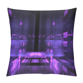 Personality  Abstract Portal Or Scene In Tech Style - Digitally Generated Image Pillow Covers