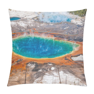 Personality  Famous Grand Prismatic Spring. Pillow Covers