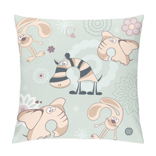 Personality  Pattern With Funny Animals Pillow Covers