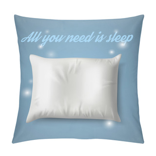 Personality  White Pillow With Magic On Blue Background, Real Shadow. Vector Illustration Pillow Covers