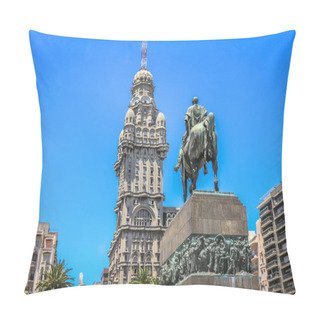 Personality  Plaza Independencia, Independence Square, In Montevideo, At Sunny Day, Uruguay South America Pillow Covers