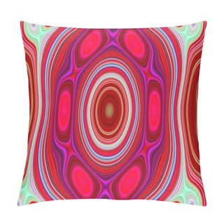 Personality  Psychedelic Symmetry Abstract Pattern And Hypnotic Background Texture,  Bright Zine Culture. Pillow Covers