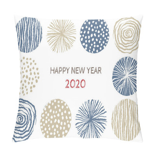 Personality  New Year Card With Stylish Scandinavian Pattern For Year 2020 Pillow Covers
