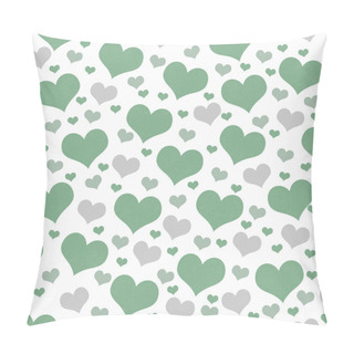 Personality  Green And White Hearts Tile Pattern Repeat Background Pillow Covers