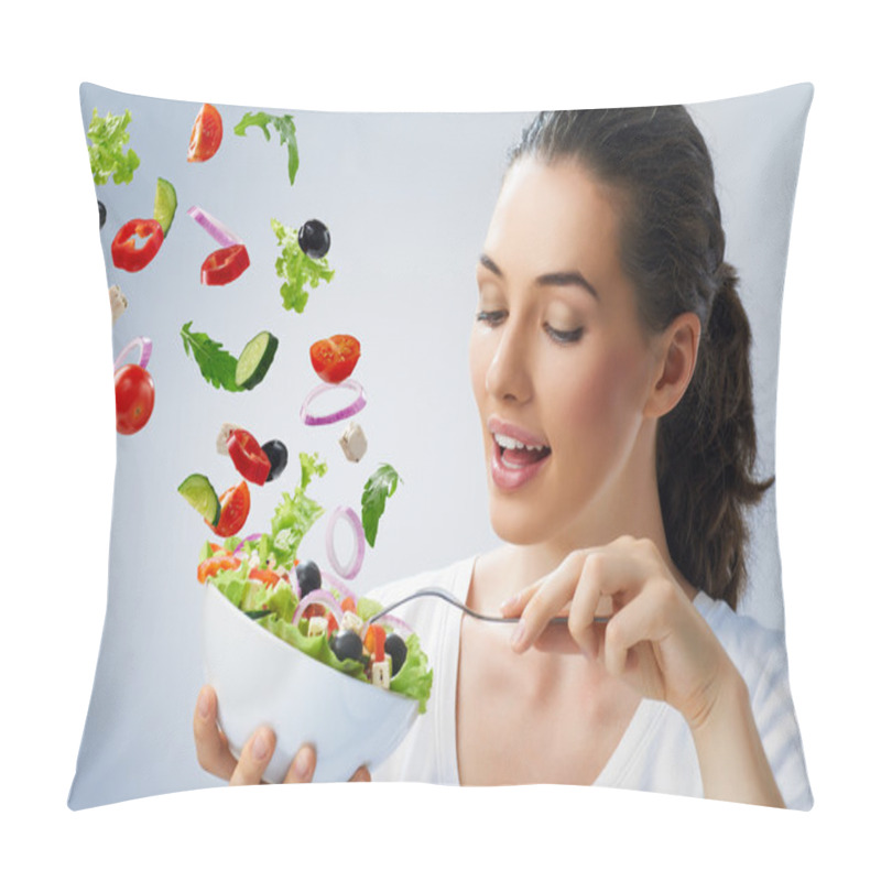 Personality  Eating healthy food pillow covers