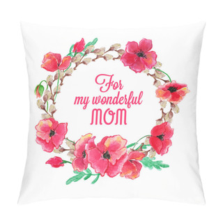 Personality  Mothers Day Lettering With Flowers Pillow Covers