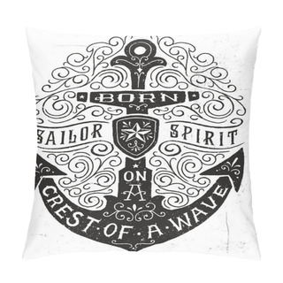 Personality  Vintage Hand Drawn Flourish Anchor Illustration Pillow Covers