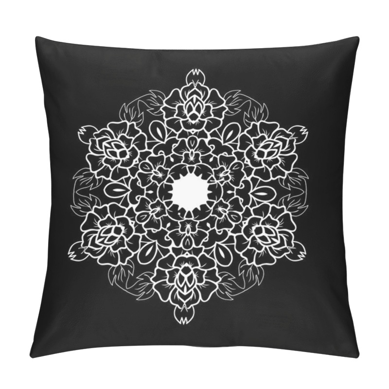 Personality  Oriental vector black and white mandala.  pillow covers