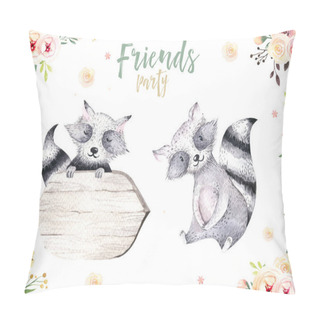 Personality Cute Baby Raccons Pillow Covers