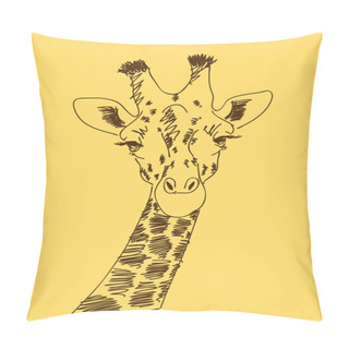 Personality Hand Drawn Giraffe Vector Pillow Covers