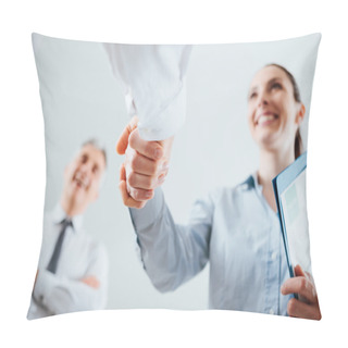 Personality  Business People Shaking Hands Pillow Covers
