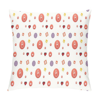 Personality  Colored Background With Different Accessories Pillow Covers