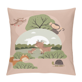 Personality  Six Cute Woodland Animals Pillow Covers