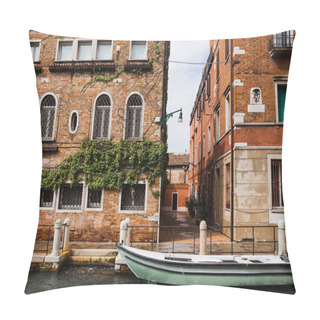 Personality  Canal, Motor Boat And Ancient Buildings In Venice, Italy  Pillow Covers