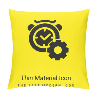 Personality  Alarm Clock Minimal Bright Yellow Material Icon Pillow Covers