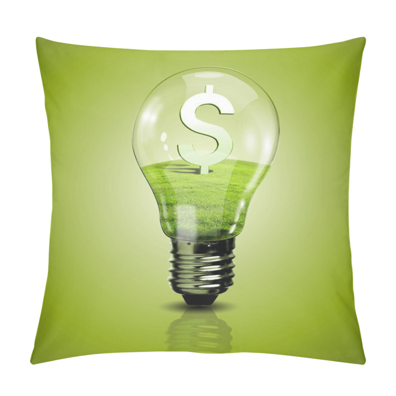 Personality  Electric Light Bulb And Currency Symbol Inside It Pillow Covers