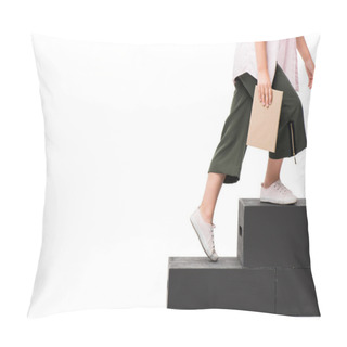 Personality  Schoolchild With Book On Podium Pillow Covers