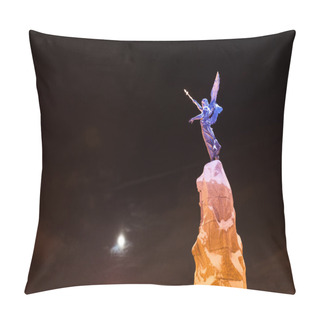 Personality  Moon And Mermaid Statue At Night Pillow Covers