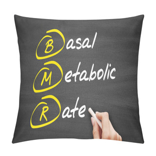 Personality  BMR - Basal Metabolic Rate Acronym, Concept On Blackboard Pillow Covers